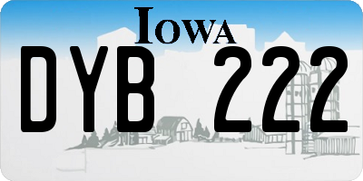 IA license plate DYB222