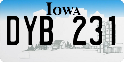 IA license plate DYB231