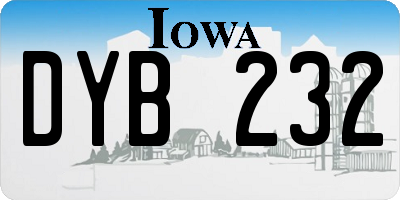 IA license plate DYB232