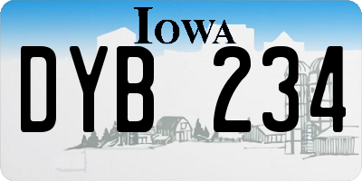IA license plate DYB234