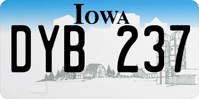 IA license plate DYB237