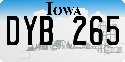 IA license plate DYB265
