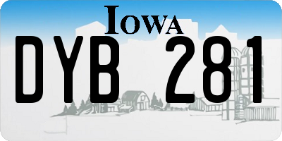 IA license plate DYB281