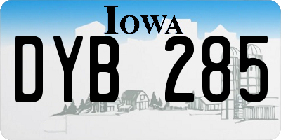 IA license plate DYB285
