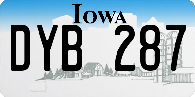 IA license plate DYB287