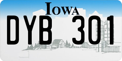 IA license plate DYB301