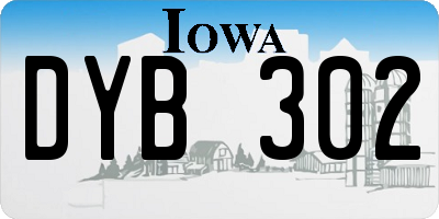 IA license plate DYB302