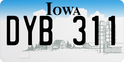 IA license plate DYB311