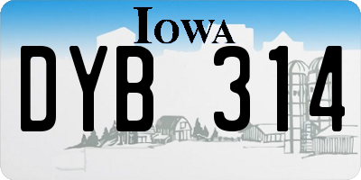 IA license plate DYB314