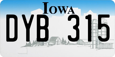 IA license plate DYB315