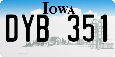 IA license plate DYB351