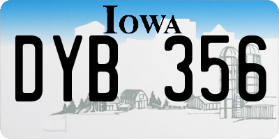 IA license plate DYB356