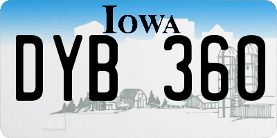 IA license plate DYB360