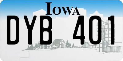 IA license plate DYB401