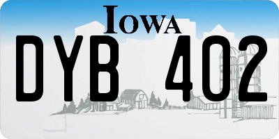 IA license plate DYB402