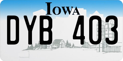 IA license plate DYB403