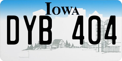 IA license plate DYB404