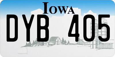IA license plate DYB405