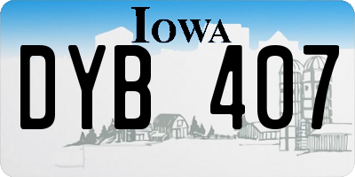 IA license plate DYB407