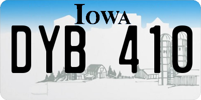 IA license plate DYB410