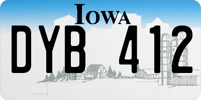 IA license plate DYB412