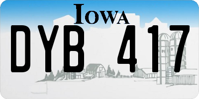 IA license plate DYB417