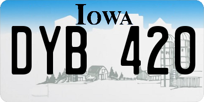 IA license plate DYB420