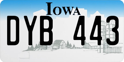 IA license plate DYB443