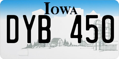IA license plate DYB450