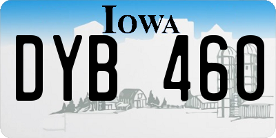 IA license plate DYB460