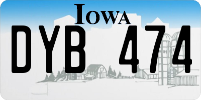 IA license plate DYB474