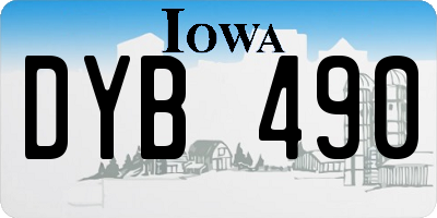 IA license plate DYB490