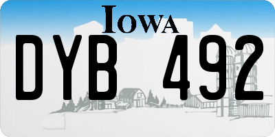 IA license plate DYB492