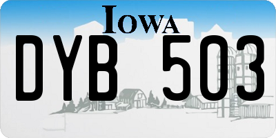 IA license plate DYB503