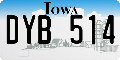 IA license plate DYB514