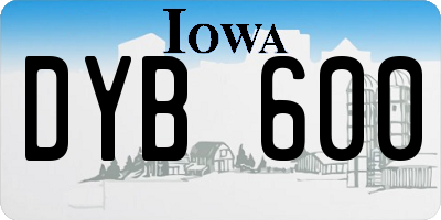 IA license plate DYB600