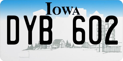 IA license plate DYB602