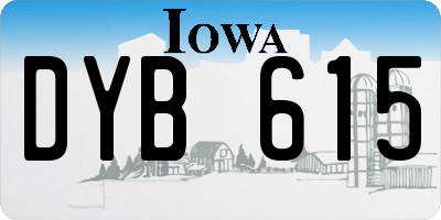 IA license plate DYB615