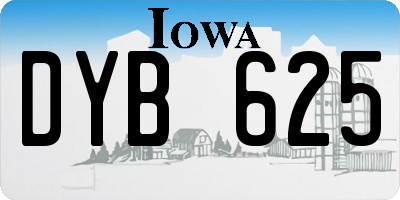IA license plate DYB625