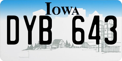 IA license plate DYB643