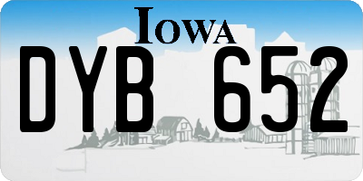 IA license plate DYB652