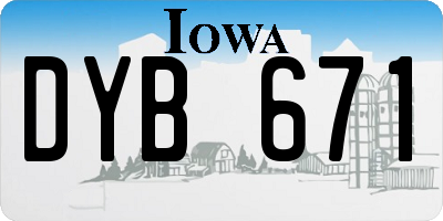 IA license plate DYB671