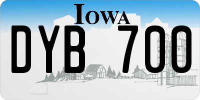 IA license plate DYB700