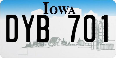 IA license plate DYB701