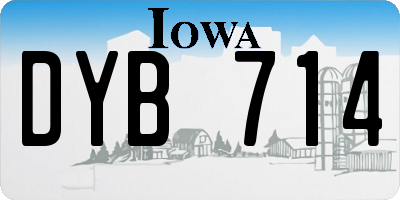 IA license plate DYB714