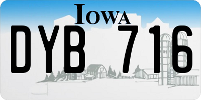 IA license plate DYB716