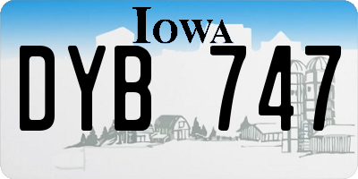 IA license plate DYB747