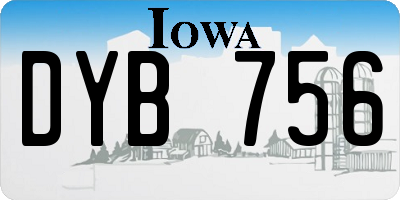 IA license plate DYB756