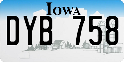 IA license plate DYB758