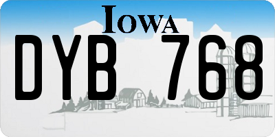 IA license plate DYB768